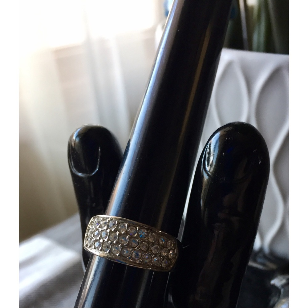 EXPRESS Inset Pavé Rhinestone Sterling Silver Ring - Picture 5 of 5